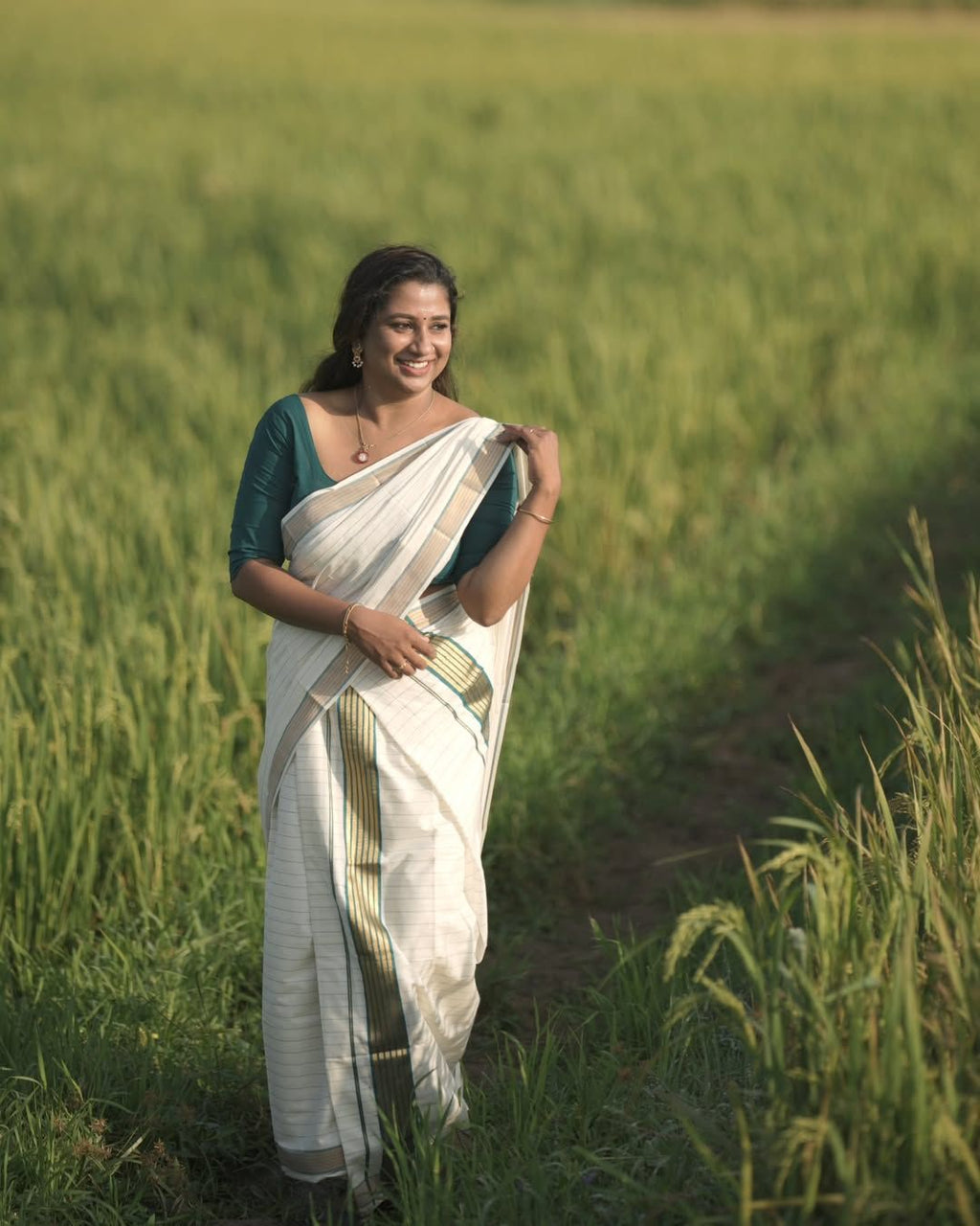 Colour fancy check set mundu 2.80