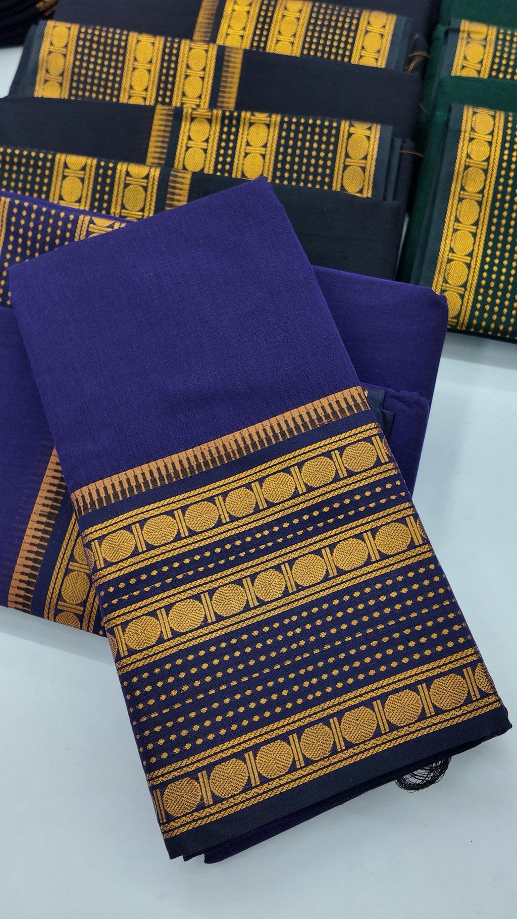 RudraVaibhavam - Tradtional Rudhraksham Border Retta Petta Cotton Saree