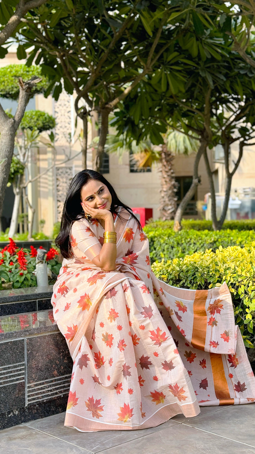 Maple digital print copper tissue