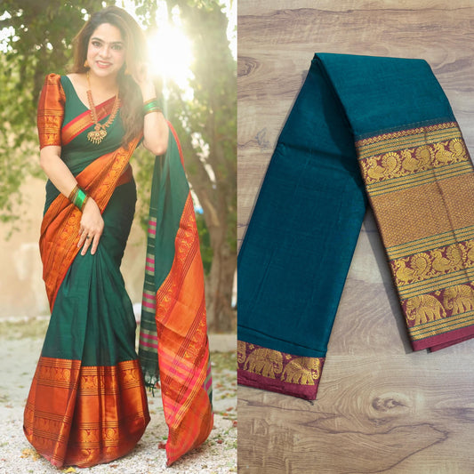 Big border narayanpet cotton saree