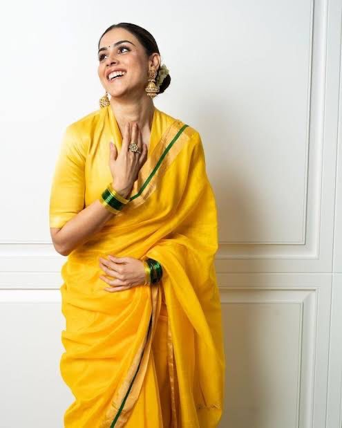 Genilia Yellow Mul cotton Saree