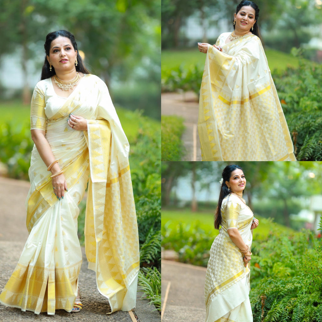 Avani cotton full heavy weave handloom replica saree