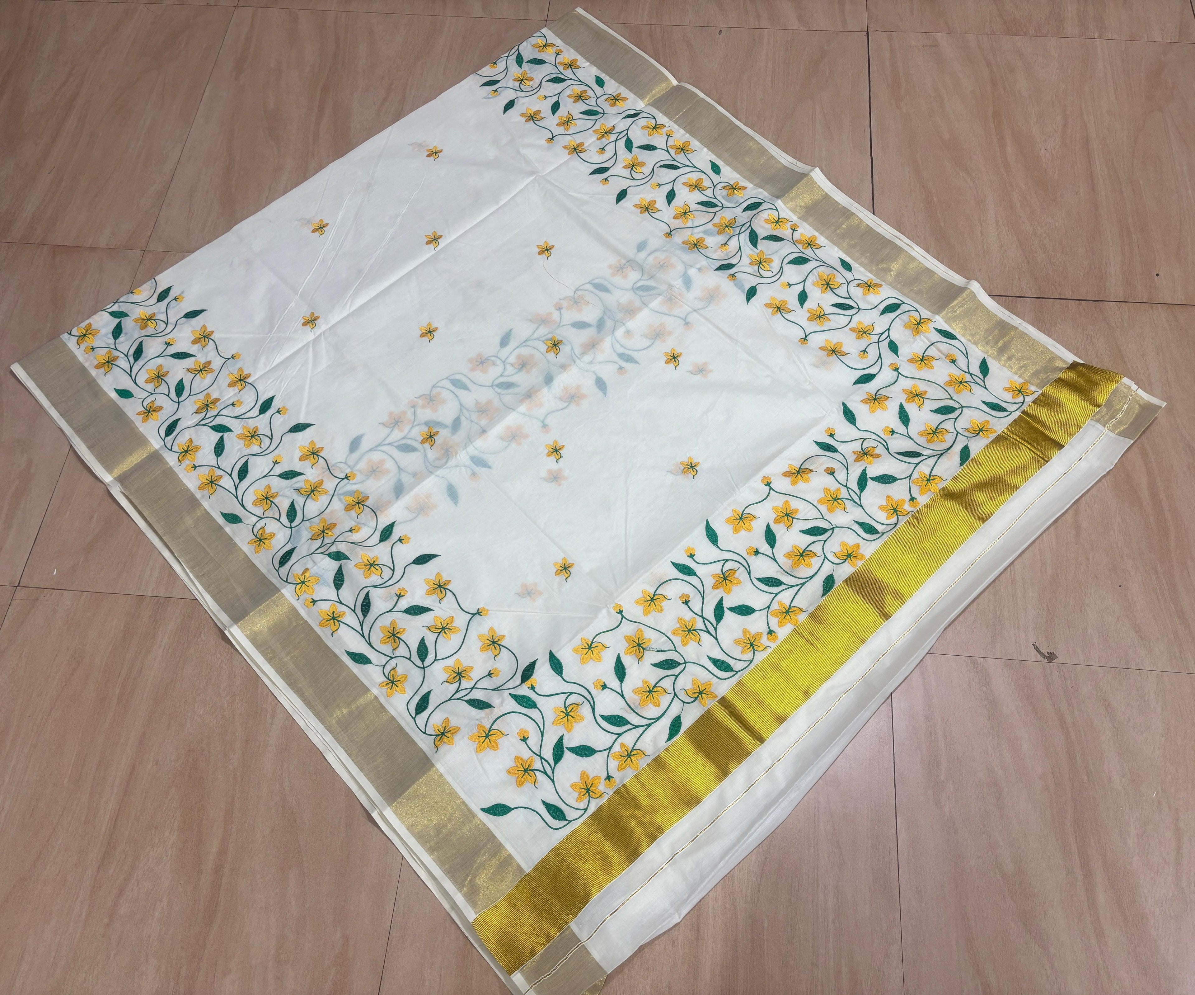 Kannikonna-2 Embroidery Cotton saree